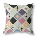 Palacedesigns 18 in. Tile Indoor & Outdoor Zippered Throw Pillow Pink & Gold PA3094225